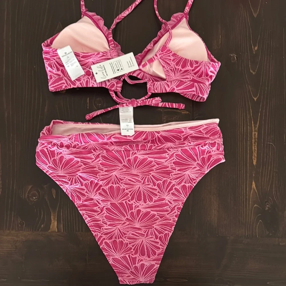 Cupshe Pink Triangle Bikini with Floral Design - Picture 4 of 6